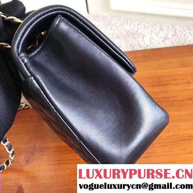 Chanel Gold Tone Twist Metal Lambskin Flap Bag A98796 Black/White 2017 (KN-7102616 )