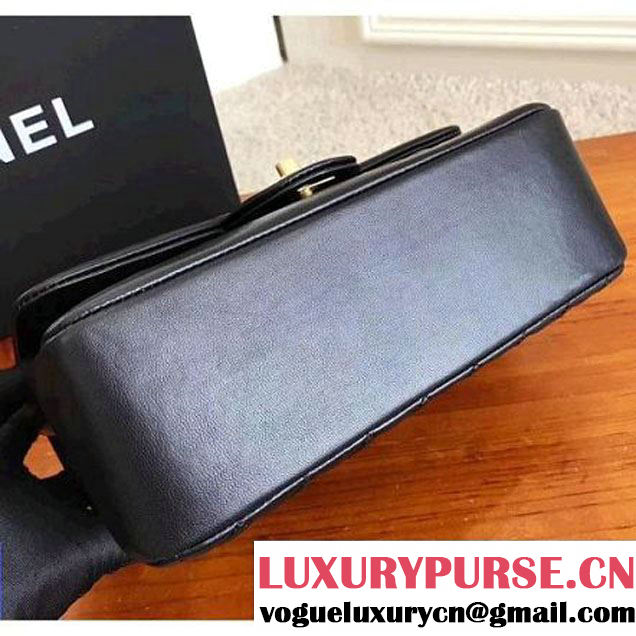 Chanel Gold Tone Twist Metal Lambskin Flap Bag A98796 Black 2017 (KN-7102615 )