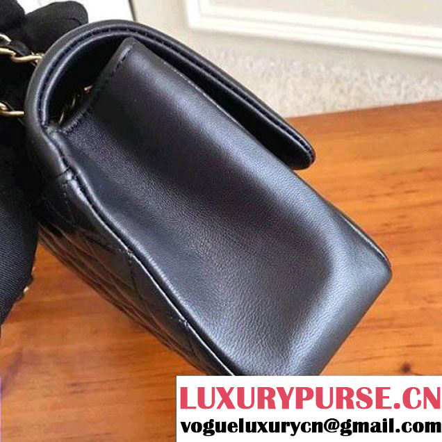 Chanel Gold Tone Twist Metal Lambskin Flap Bag A98796 Black 2017 (KN-7102615 )