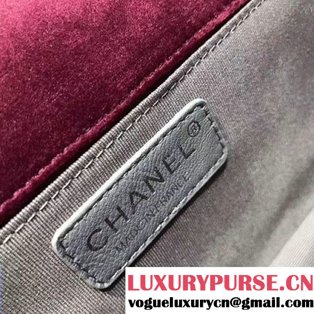 Chanel Velvet Medium Boy Chanel Flap Bag With Strass Planet Fuchsia 2017 (KN-7102604 )