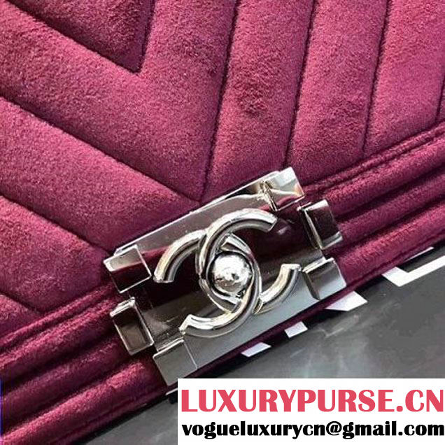 Chanel Velvet Medium Boy Chanel Flap Bag With Strass Planet Fuchsia 2017 (KN-7102604 )