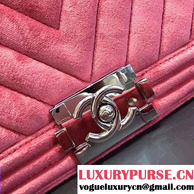 Chanel Velvet Medium Boy Chanel Flap Bag With Strass Planet Rouge 2017 (KN-7102603 )