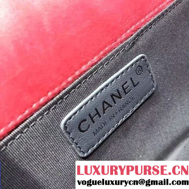 Chanel Velvet Medium Boy Chanel Flap Bag With Strass Planet Rouge 2017 (KN-7102603 )