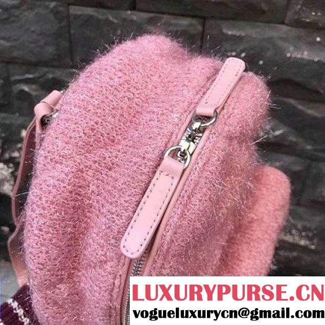 Chanel Knit Pluto Glitter Mini Backpack Bag Pink 2017 (2A143-7110111 )