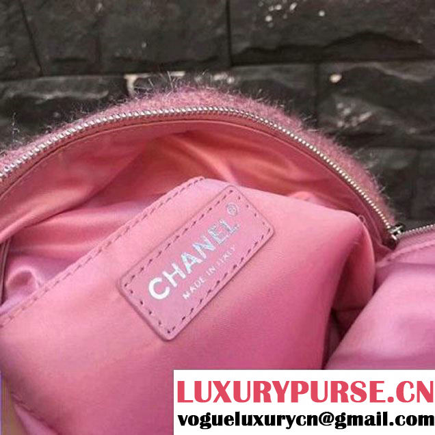 Chanel Knit Pluto Glitter Mini Backpack Bag Pink 2017 (2A143-7110111 )