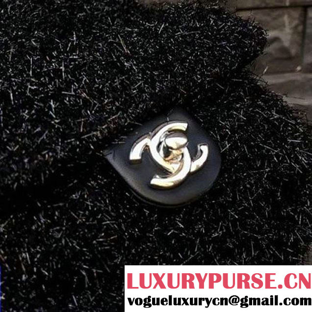 Chanel Knit Pluto Glitter Mini Backpack Bag Black 2017 (2A143-7110110 )