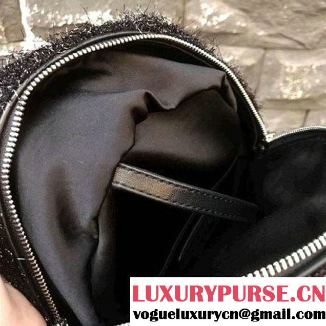 Chanel Knit Pluto Glitter Mini Backpack Bag Black 2017 (2A143-7110110 )