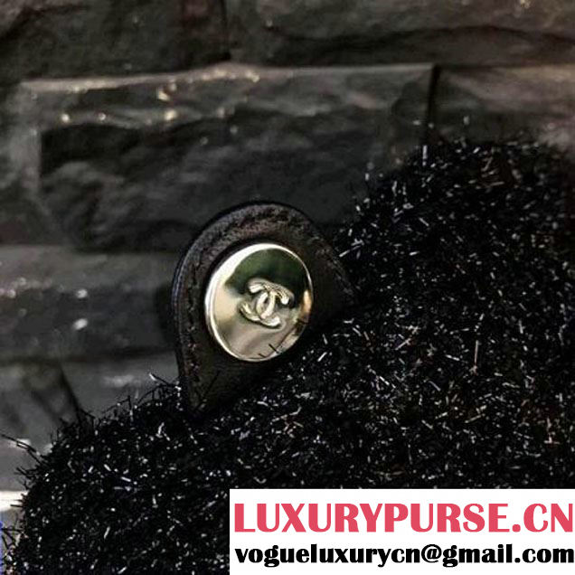 Chanel Knit Pluto Glitter Mini Backpack Bag Black 2017 (2A143-7110110 )