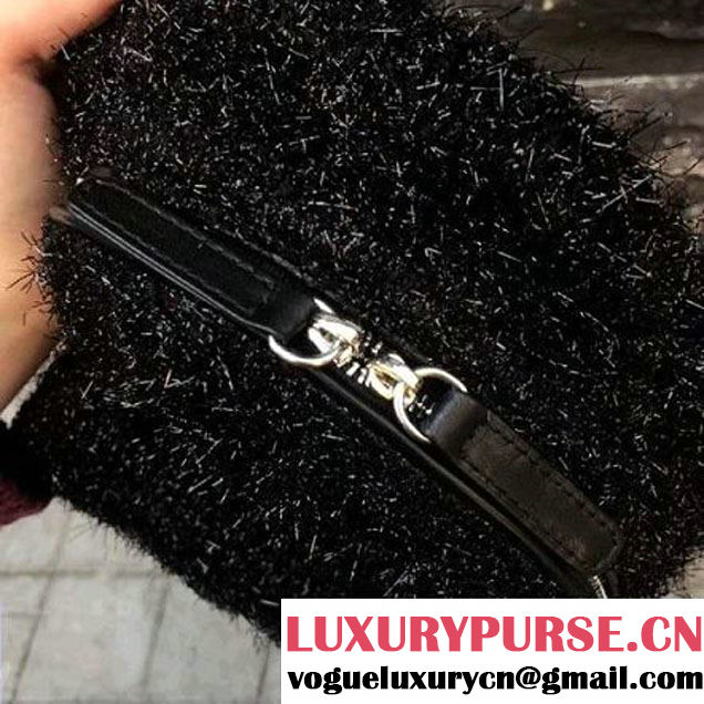 Chanel Knit Pluto Glitter Mini Backpack Bag Black 2017 (2A143-7110110 )