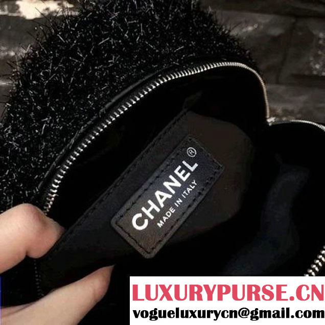 Chanel Knit Pluto Glitter Mini Backpack Bag Black 2017 (2A143-7110110 )