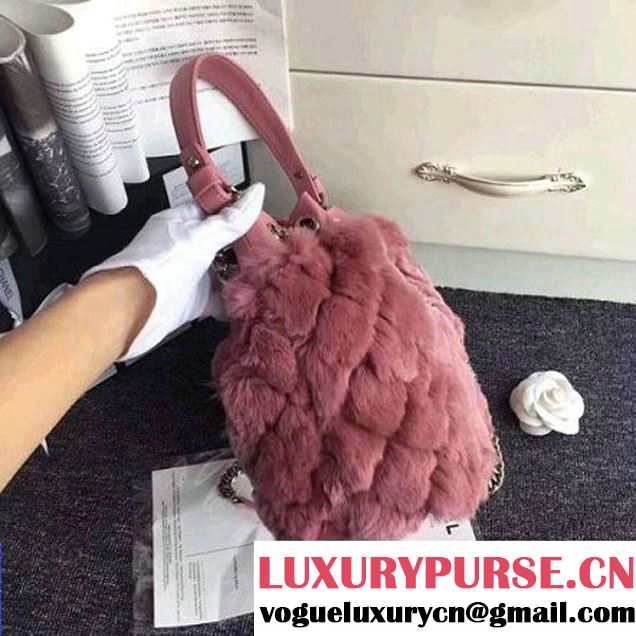 Chanel Lambskin/Angora Drawstring Bucket Bag Pink (ZMD-7110118 )