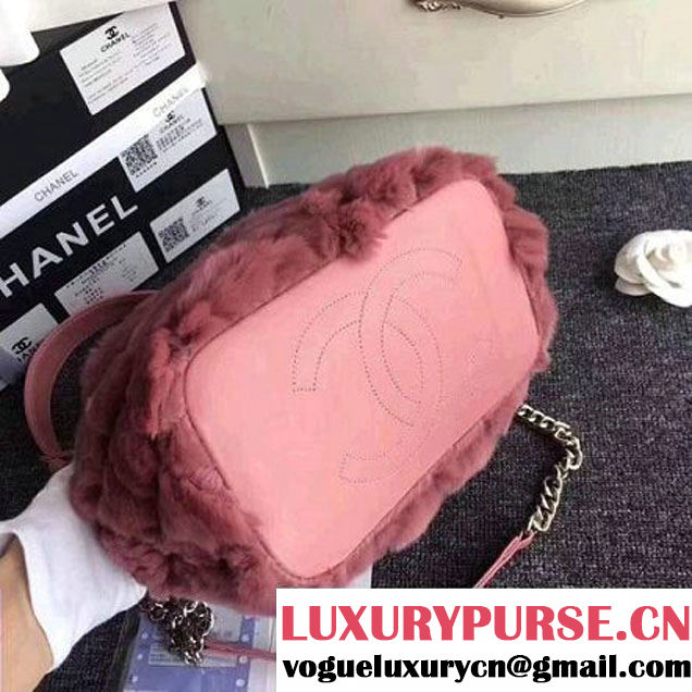 Chanel Lambskin/Angora Drawstring Bucket Bag Pink (ZMD-7110118 )