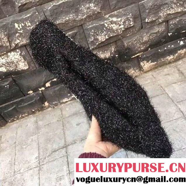 Chanel Knit Pluto Glitter Large Shopping Tote Bag A91989 Black 2017 (2A143-7110112 )