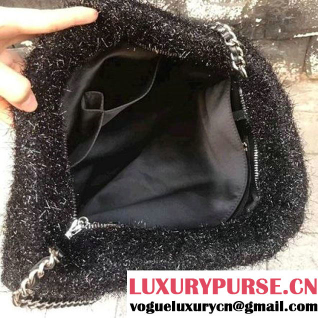 Chanel Knit Pluto Glitter Large Shopping Tote Bag A91989 Black 2017 (2A143-7110112 )
