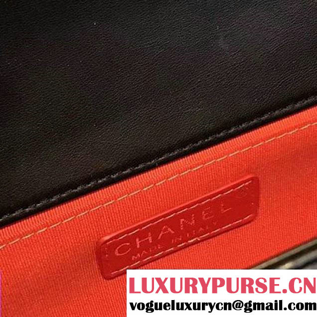 Chanel Embroidered Lambskin Medium Boy Flap Bag Black 2017 (KN-7110105 )