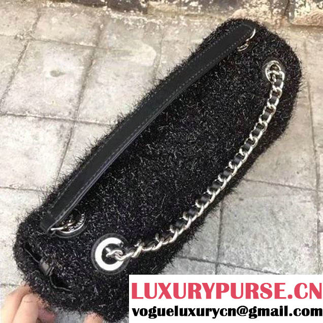 Chanel Knit Pluto Glitter Medium Flap Bag A91984 Black 2017 (KN-7110107 )