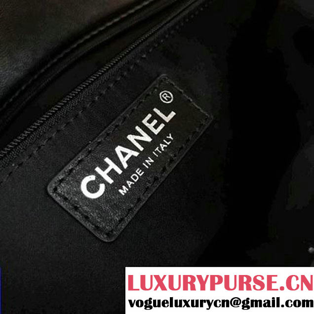 Chanel Knit Pluto Glitter Medium Flap Bag A91984 Black 2017 (KN-7110107 )