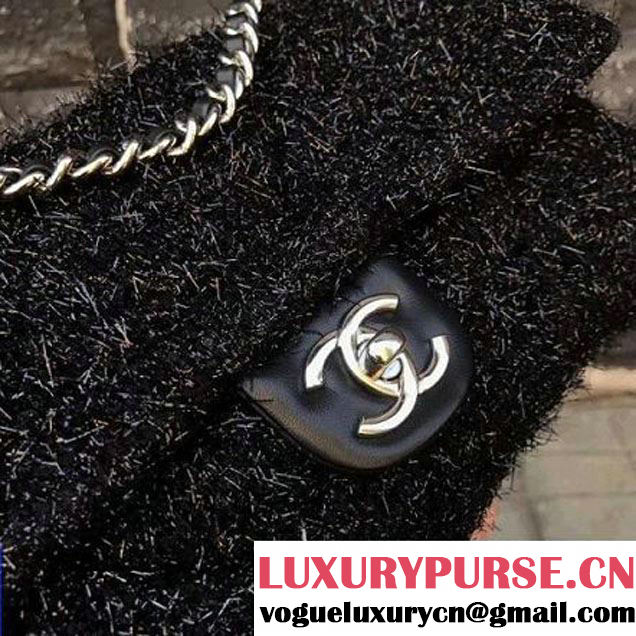 Chanel Knit Pluto Glitter Medium Flap Bag A91984 Black 2017 (KN-7110107 )