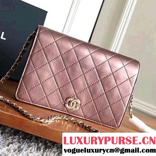 Chanel Metallic Lambskin Wallet On Chain WOC Bag A84327 Bronze 2017 (KN-7111619 )