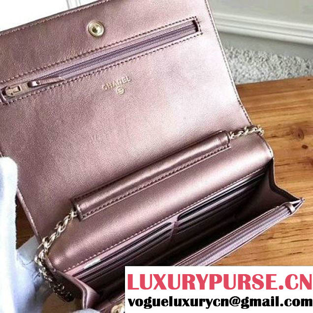 Chanel Metallic Lambskin Wallet On Chain WOC Bag A84327 Bronze 2017 (KN-7111619 )