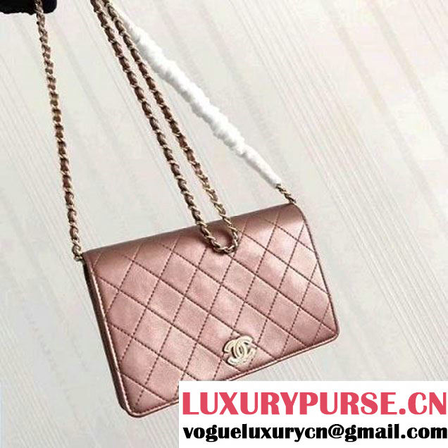 Chanel Metallic Lambskin Wallet On Chain WOC Bag A84327 Bronze 2017 (KN-7111619 )