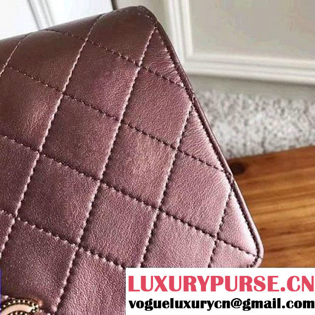 Chanel Metallic Lambskin Wallet On Chain WOC Bag A84327 Bronze 2017 (KN-7111619 )