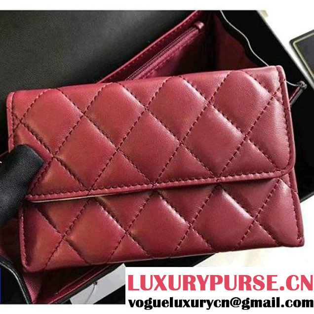Chanel Lambskin Flap Wallet With Chain Shoulder Bag Black 2017 (KN-7111623 )