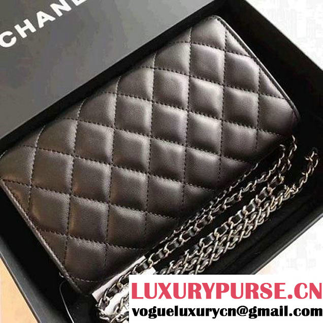 Chanel Lambskin Flap Wallet With Chain Shoulder Bag Black 2017 (KN-7111623 )