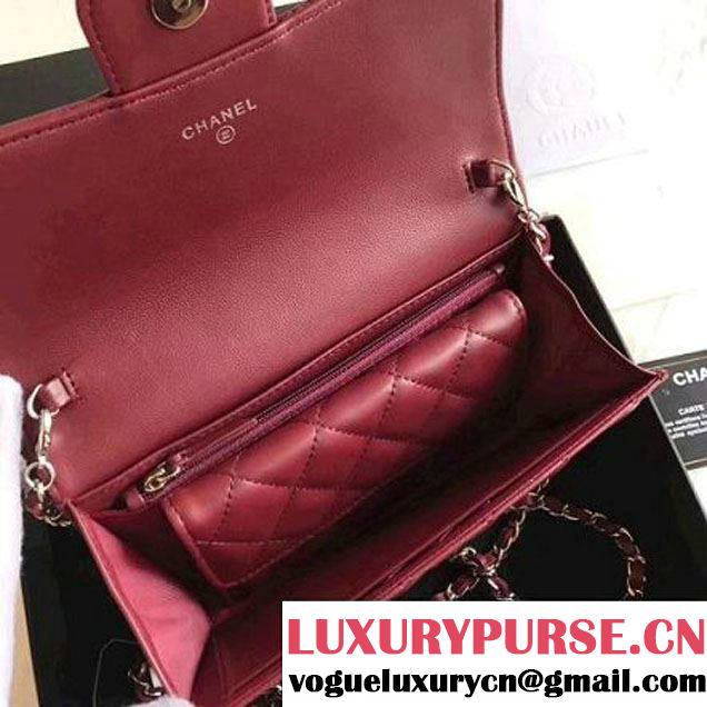 Chanel Lambskin Flap Wallet With Chain Shoulder Bag Red 2017 (KN-7111622 )