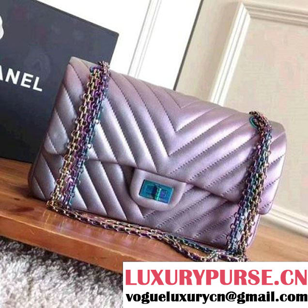 Chanel Chevron Iridescent Calfskin 2.55 Flap Bag 2017 (KN-7111143 )