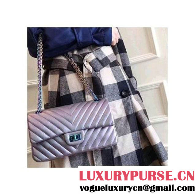 Chanel Chevron Iridescent Calfskin 2.55 Flap Bag 2017 (KN-7111143 )