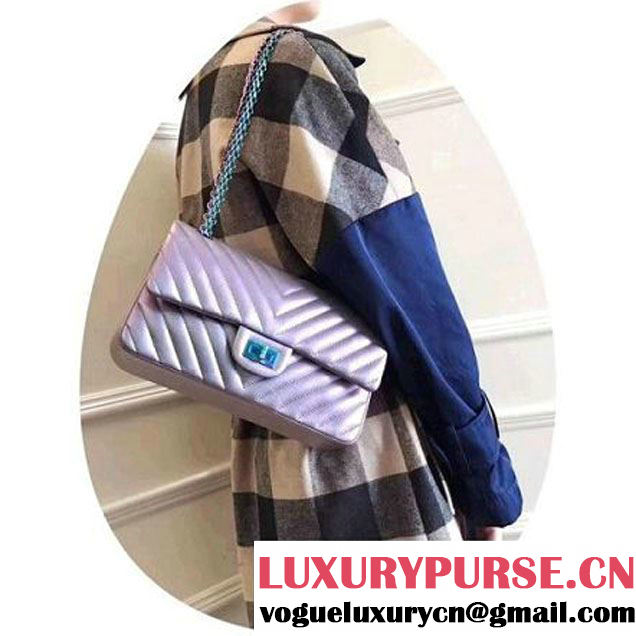 Chanel Chevron Iridescent Calfskin 2.55 Flap Bag 2017 (KN-7111143 )
