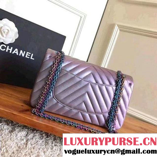 Chanel Chevron Iridescent Calfskin 2.55 Flap Bag 2017 (KN-7111143 )