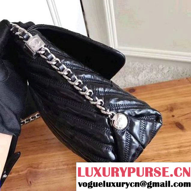 Chanel Chevron Space Suit Flap Bag A91978 Black F/W 2017 (KN-7111142 )