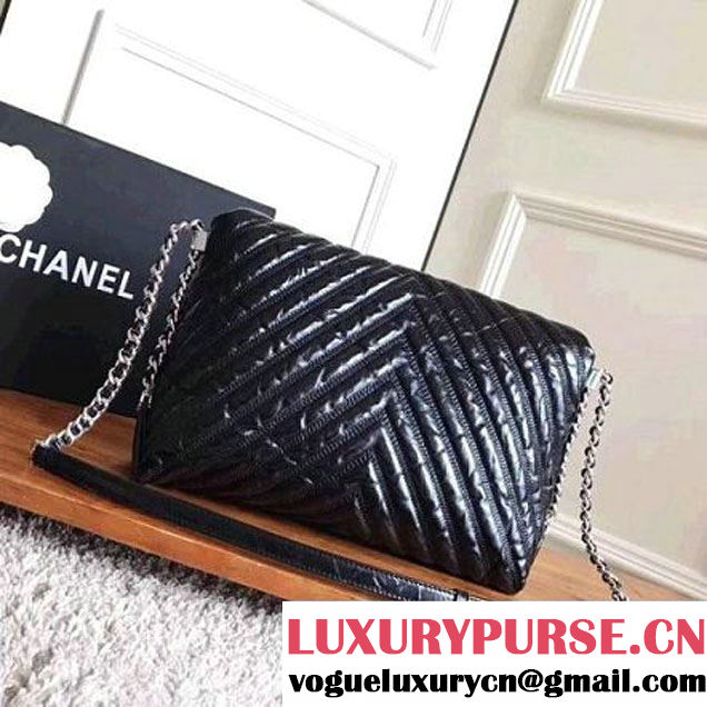 Chanel Chevron Space Suit Flap Bag A91978 Black F/W 2017 (KN-7111142 )