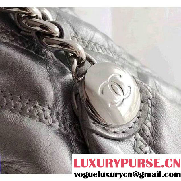 Chanel Chevron Space Suit Flap Bag A91978 Silver F/W 2017 (KN-7111141 )