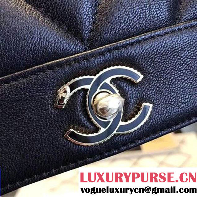 Chanel Black Mademoiselle Vintage Chevron Small Flap Bag A93083 F/W 2017 (KN-7111137 )