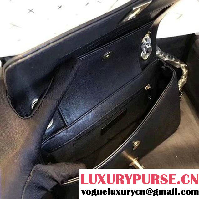 Chanel Black Mademoiselle Vintage Chevron Small Flap Bag A93083 F/W 2017 (KN-7111137 )