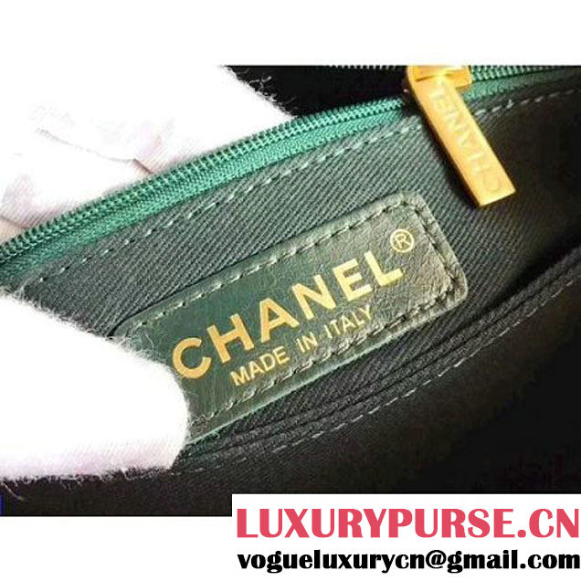 Chanel Shiny Chevron Calfskin Coco Handle Mini Bag Green 2017 (KN-7111134 )