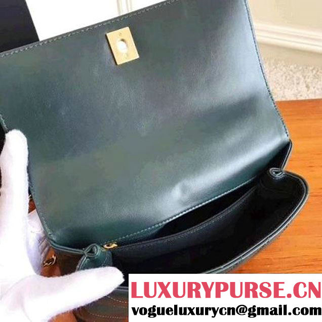 Chanel Shiny Chevron Calfskin Coco Handle Mini Bag Green 2017 (KN-7111134 )
