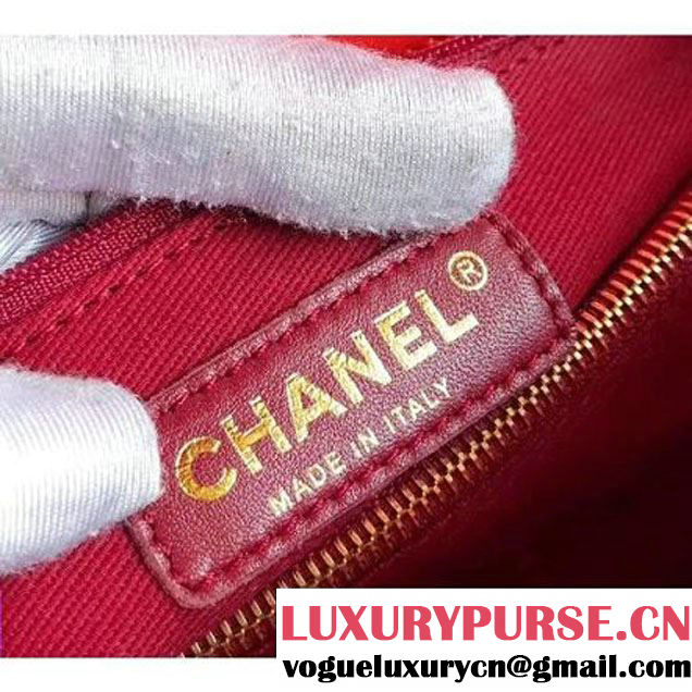 Chanel Shiny Chevron Calfskin Coco Handle Small Bag Orange 2017 (KN-7111131 )