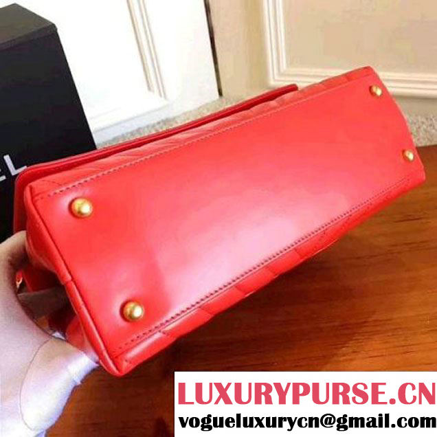 Chanel Shiny Chevron Calfskin Coco Handle Small Bag Orange 2017 (KN-7111131 )