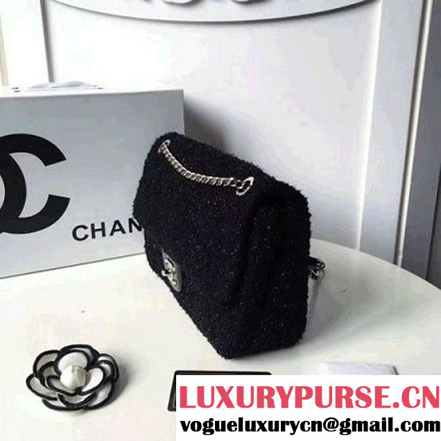 Chanel Knit Pluto Glitter Medium Flap Bag A91984 Black F/W 2017 (ZMD-7111129 )