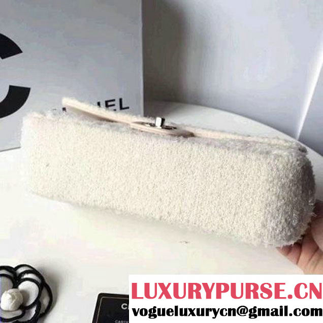 Chanel Knit Pluto Glitter Medium Flap Bag A91984 White F/W 2017 (ZMD-7111128 )