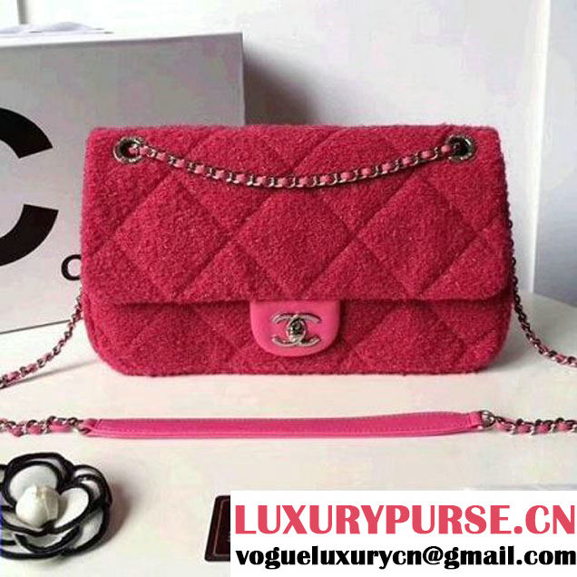 Chanel Knit Pluto Glitter Medium Flap Bag A91984 Rosy F/W 2017 (ZMD-7111127 )