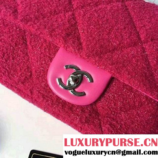 Chanel Knit Pluto Glitter Medium Flap Bag A91984 Rosy F/W 2017 (ZMD-7111127 )