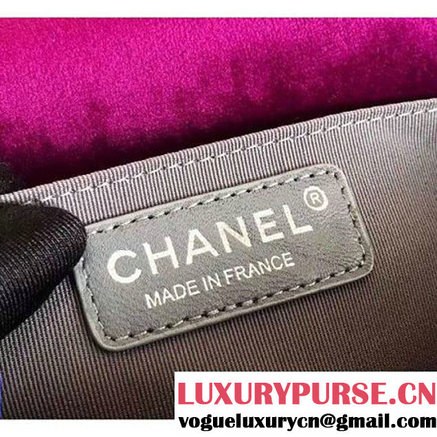 Chanel Velvet Medium Boy Chanel Flap Bag With Strass Planet Purple 2017 (KN-7111036 )