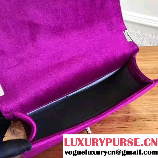 Chanel Velvet Medium Boy Chanel Flap Bag With Strass Planet Purple 2017 (KN-7111036 )