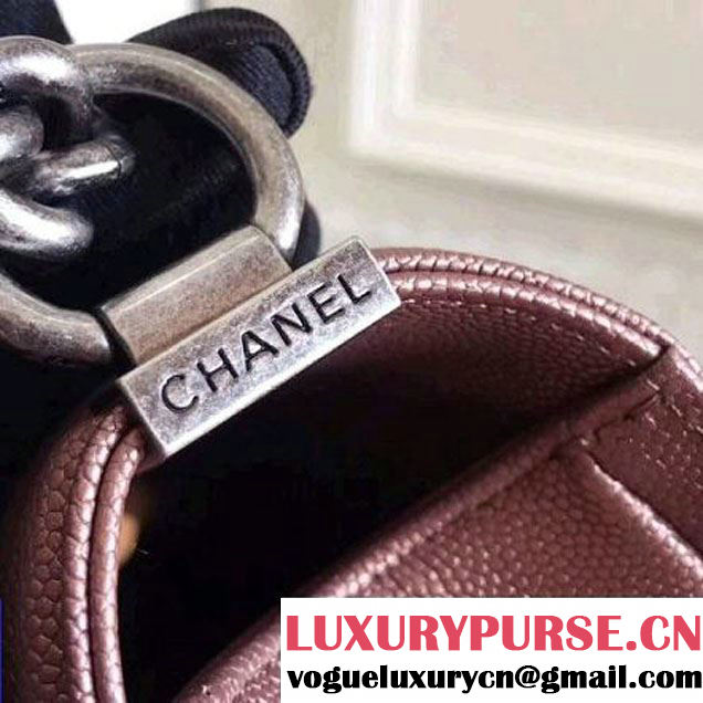 Chanel Quilting Grained Calfskin Small Boy Flap Bag Champagne Gold 2017 (KN-7111035 )