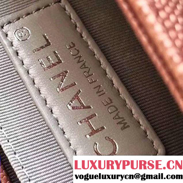 Chanel Quilting Grained Calfskin Medium Boy Flap Bag Champagne Gold 2017 (KN-7111034 )